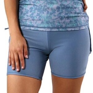 UV Skinz Women's Reversible Active Swim Shorts large Baltic/sea glass UPF 50+